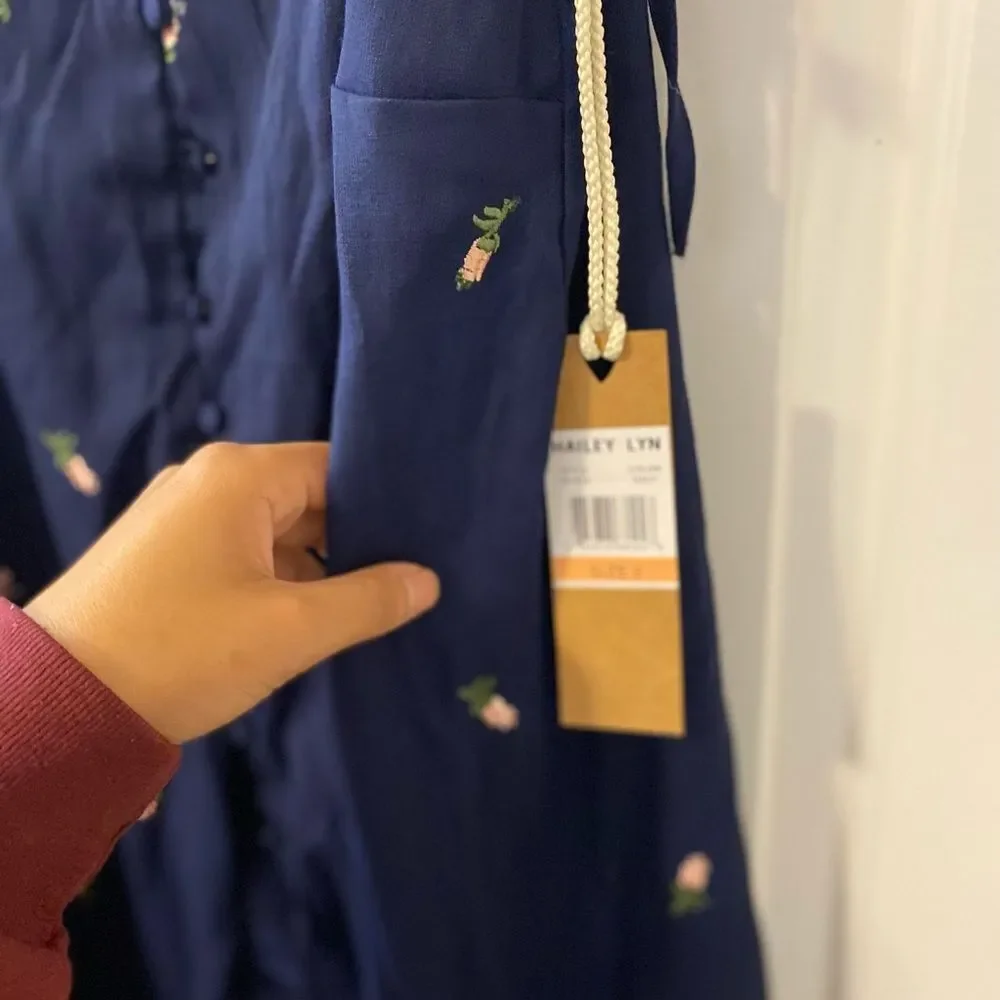 Hayley Lynn navy blue Summer dress size 2 - Picture 4 of 5